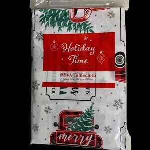 Holiday Time Pick Your Own Christmas Trees Peva Vinyl Tablecloth 52in x 70in